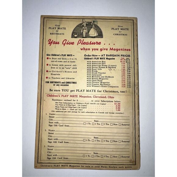 Children's Play Mate Vintage Magazine THANKSGIVING  November 1939 - Picture 5 of 12